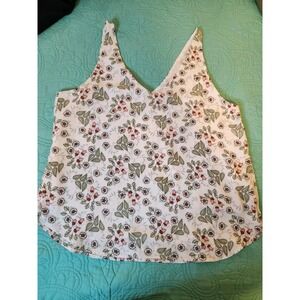 Ann‎ Taylor Loft Women's Medium Leaves & Flowers Lined Tank Top Buisness